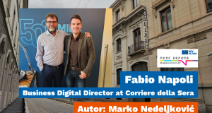 Fabio Napoli (Corriere della Sera): Pretplate su budućnost onlajn medija i ključni izvor njihove nezavisnosti (VIDEO INTERVJU) Fabio Napoli (Corriere della Sera) Pretplate su budućnost onlajn medija, kvalitetan sadržaj ključan